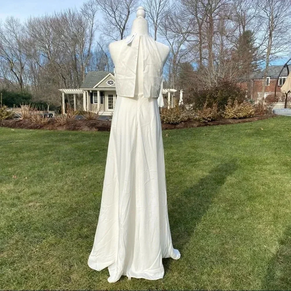 NWT Anthropologie BHLDN Jill Stuart Iva Crepe Maxi Dress Wedding Bridal 14 - Picture 6 of 17
